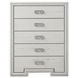Basilone Rustic White 5 Drawer Chest