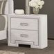 Basilone Rustic White 2 Drawer Nightstand with USB Charging