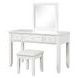Naucalpan White Vanity Set with Stool