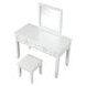 Naucalpan White Vanity Set with Stool