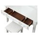 Naucalpan White Vanity Set with Stool