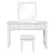 Naucalpan White Vanity Set with Stool