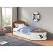 Poseidon White and Oak Twin Captain Novelty Bed with Trundle
