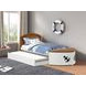 Poseidon White and Oak Twin Captain Novelty Bed with Trundle