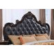 Ventresca Dark Cherry and Gray Queen Upholstered Panel Bed with Nailhead Trim