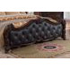 Ventresca Dark Cherry and Gray Queen Upholstered Panel Bed with Nailhead Trim