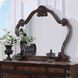 Cremona Dark Cherry and Gray Upholstered Panel Bedroom Set with Nailhead Trim