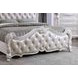 Ventresca White King Upholstered Panel Bed with Nailhead Trim