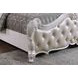 Ventresca White King Upholstered Panel Bed with Nailhead Trim