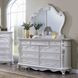 Ventresca White Upholstered Panel Bedroom Set with Nailhead Trim