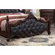 Cremona Dark Cherry and Gray Queen Upholstered Panel Bed with Nailhead Trim