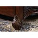 Cremona Dark Cherry and Gray Queen Upholstered Panel Bed with Nailhead Trim