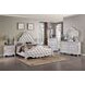 Cremona White King Upholstered Panel Bed with Nailhead Trim