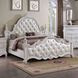 Cremona White King Upholstered Panel Bed with Nailhead Trim