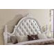 Cremona White King Upholstered Panel Bed with Nailhead Trim