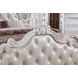 Cremona White King Upholstered Panel Bed with Nailhead Trim