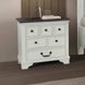 Hampstead White and Dark Brown 3 Drawer Nightstand with USB Charging