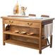Delmar White and Natural 58" Rectangular Marble Top Kitchen Island
