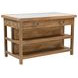 Delmar White and Natural 58" Rectangular Marble Top Kitchen Island