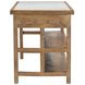Delmar White and Natural 58" Rectangular Marble Top Kitchen Island