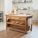 Delmar White and Natural 58" Rectangular Marble Top Kitchen Island