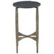 Odessa Antique Brass and Black Round Marble Top Nesting Side Table Set of 2