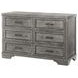 Foundry Brushed Pewter 6 Drawer Dresser