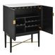 Vida Black 2 Door Marble Top Wine Cabinet