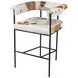 Charleston Beige and Brown Leather Upholstered Counter Height Chair