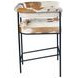 Charleston Beige and Brown Leather Upholstered Counter Height Chair