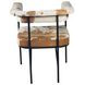 Charleston Beige and Brown Leather Upholstered Arm Chair