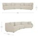 Fraser Off White 3 Piece Modular Sectional with Slipper Chair
