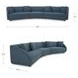Fraser Deep Blue 3 Piece Modular Sectional with Slipper and Pillows