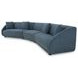 Fraser Deep Blue 3 Piece Modular Sectional with Slipper and Pillows