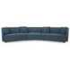 Fraser Deep Blue 3 Piece Modular Sectional with Slipper and Pillows