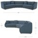 Fraser Deep Blue 3 Piece Modular Sectional with Wedge Slipper and Pillows