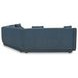 Fraser Deep Blue 3 Piece Modular Sectional with Wedge Slipper and Pillows
