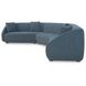 Fraser Deep Blue 3 Piece Modular Sectional with Wedge Slipper and Pillows