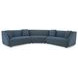 Fraser Deep Blue 3 Piece Modular Sectional with Wedge Slipper and Pillows