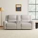 Giraldus Beige 79" Manual Reclining Loveseat with Console