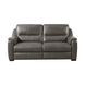 Altamura Gray Leather Power Reclining Loveseat