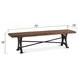 Blayne Natural Walnut and Antique Zinc 90" Dining Bench with Live Edge
