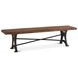 Blayne Natural Walnut and Antique Zinc 90" Dining Bench with Live Edge