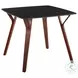 Folia Black Textured Marble And Walnut Wood Dinette Table