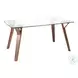 Folia Walnut Wood And Clear Glass Dining Table