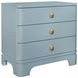 Fortune Light Blue Matte Lacquer Rectangular 3 Drawer Side Table