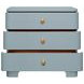 Fortune Light Blue Matte Lacquer Rectangular 3 Drawer Side Table