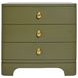 Fortune Olive Green Matte Lacquer Rectangular 3 Drawer Side Table
