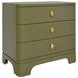 Fortune Olive Green Matte Lacquer Rectangular 3 Drawer Side Table