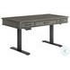 Foundry Brushed Pewter and Black Adjustable Height Lift Desk